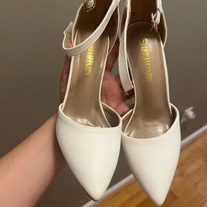 Dream Pairs Women's White Heels
